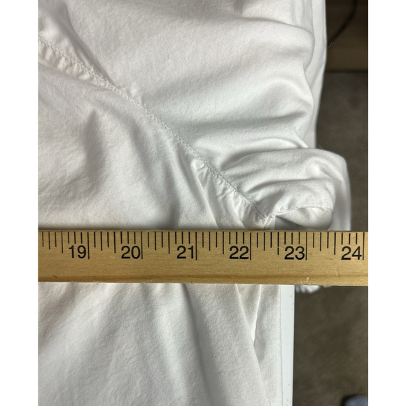J.Jill Poplin Smocked Off The Shoulder 3/4 Poet Sleeve‎ White Blouse Size 2X - Picture 11 of 12